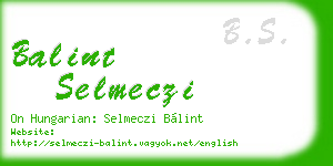 balint selmeczi business card