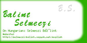 balint selmeczi business card